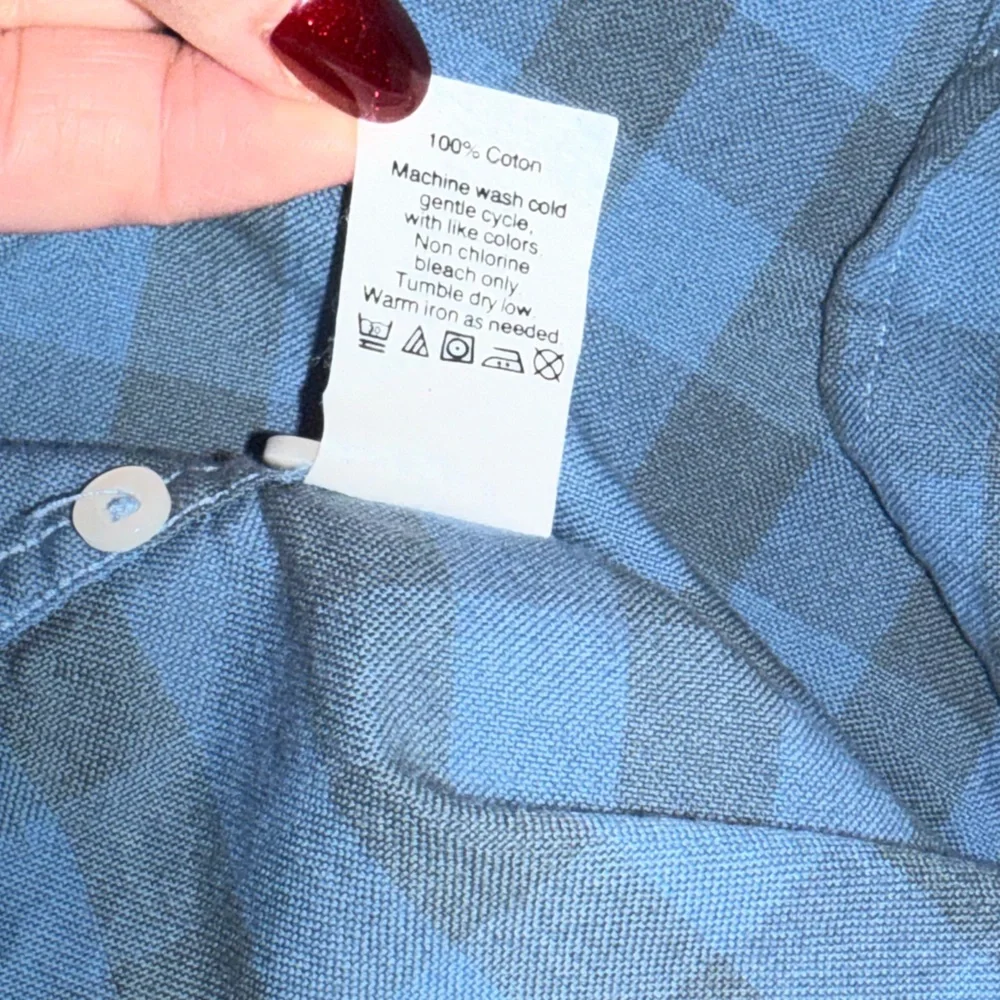 👔 J.Crew Slim Fit Blue Buffalo Check Oxford Shirt XL
